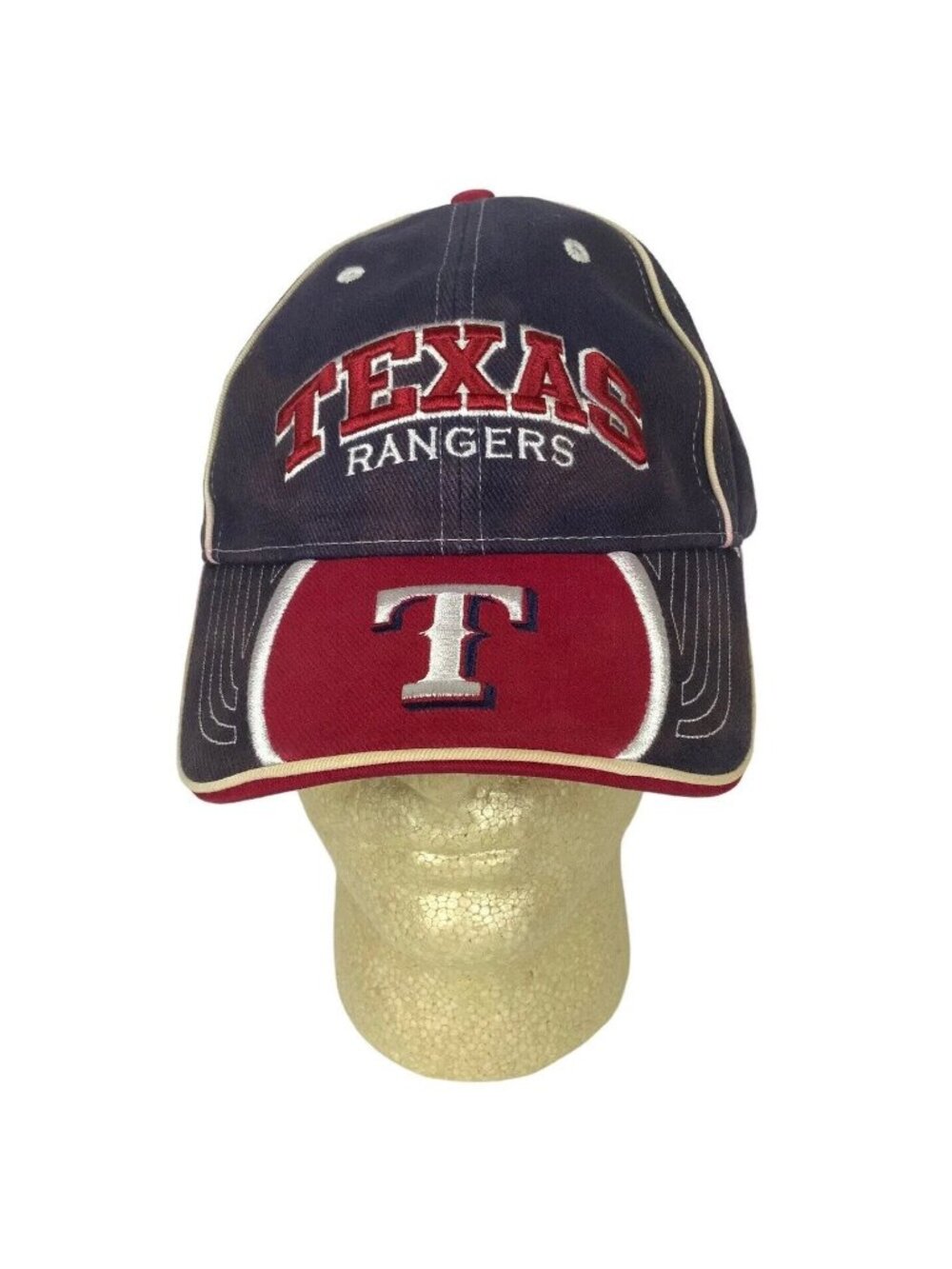 Texas Rangers MLB Embroidered Strapback Cap Navy & Red Drew Pearson Designs